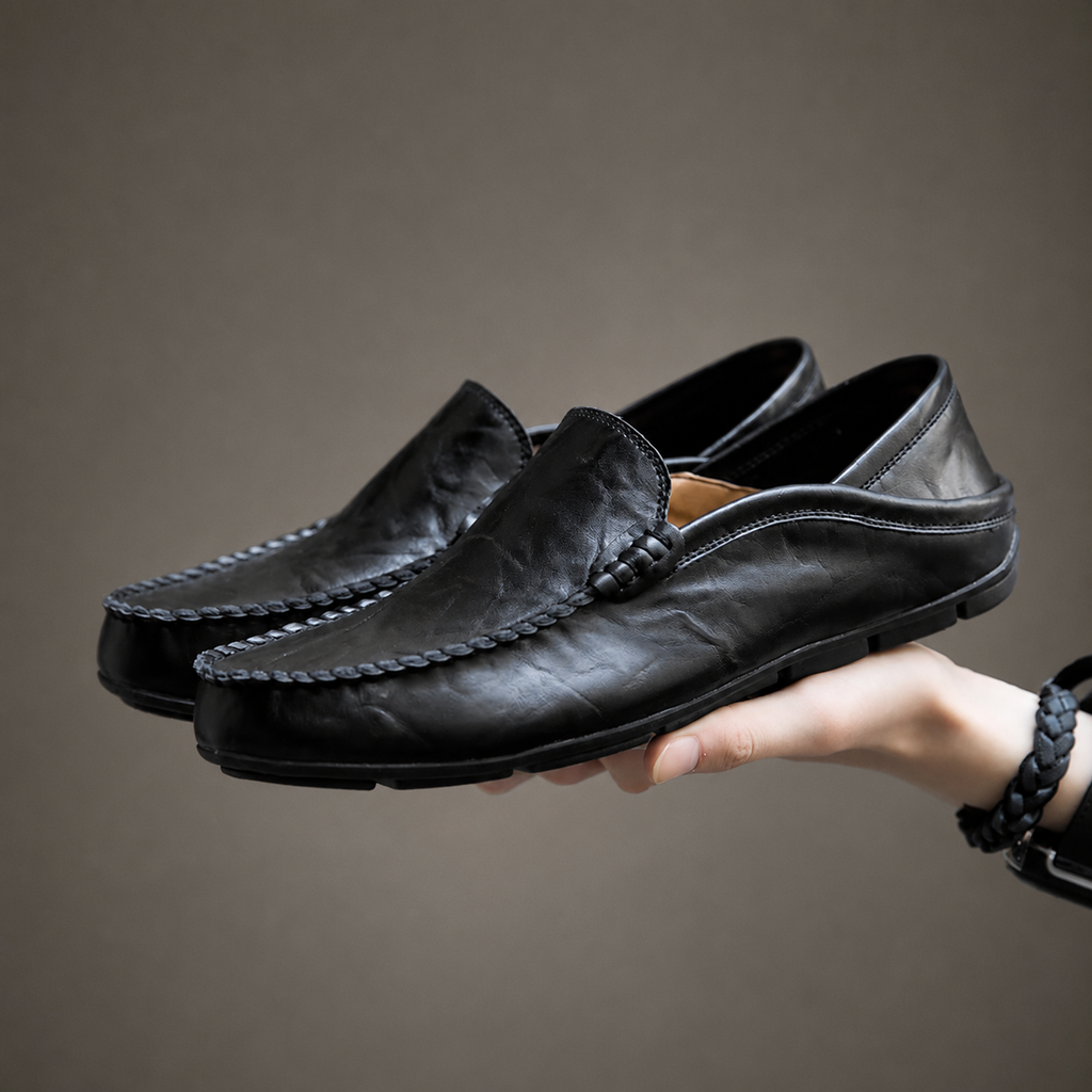 Nathan Men’s Genuine Leather Slip-On Loafers