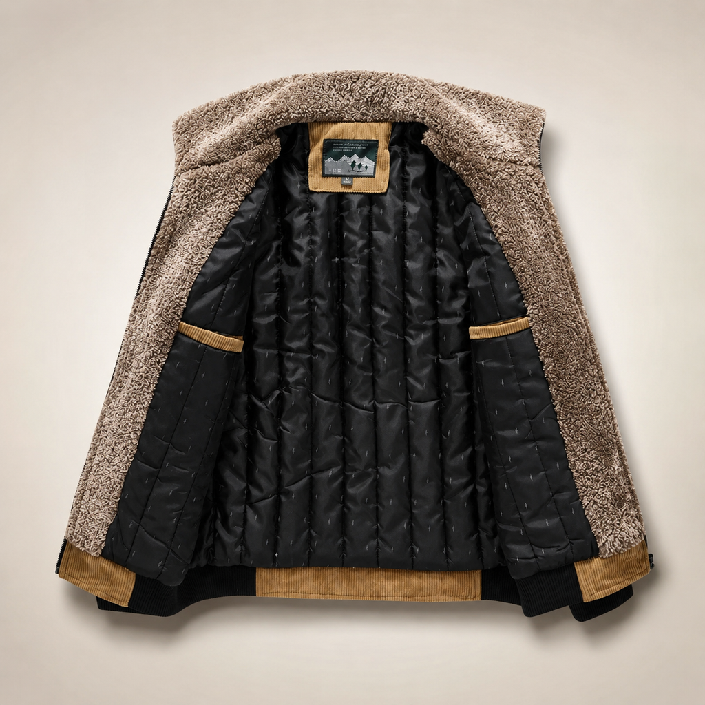 Vincent Fleece-Collar Textured Zip Jacket