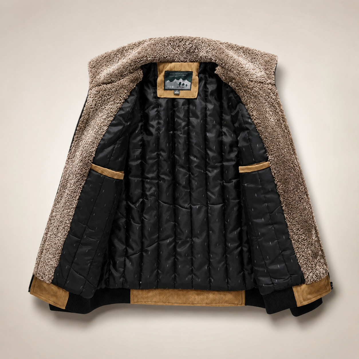 Vincent Fleece-Collar Textured Zip Jacket