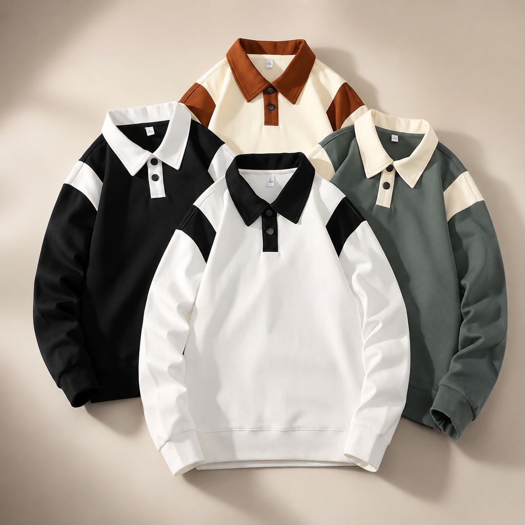 Theo Laurent Men’s Color Block Polo Pullover
