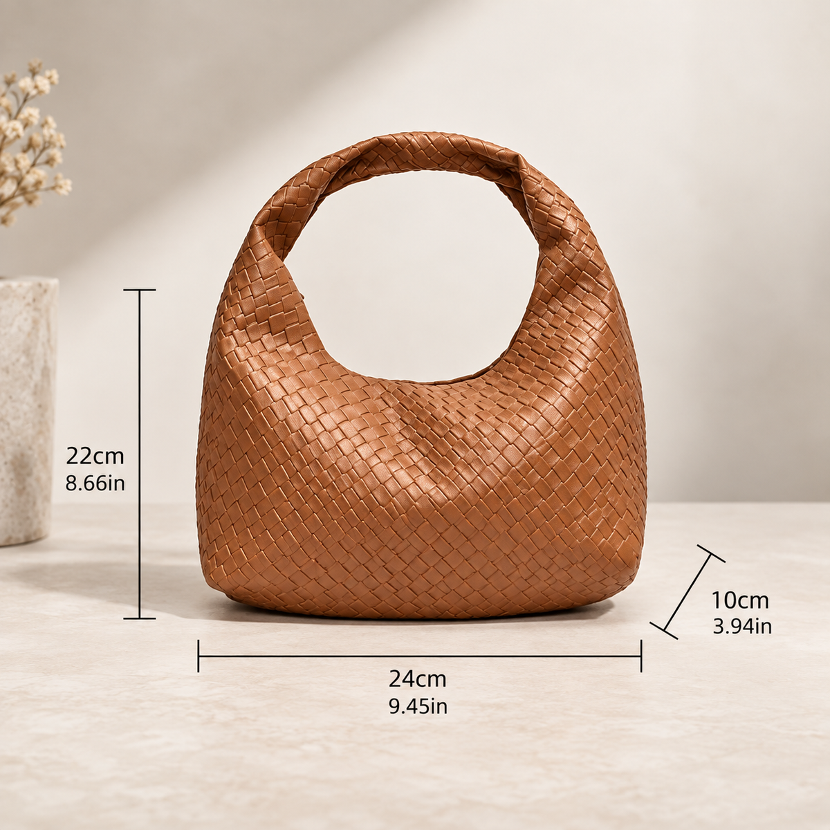 Gianna Croc-Embossed Hobo Handbag with Integrated Top Handle