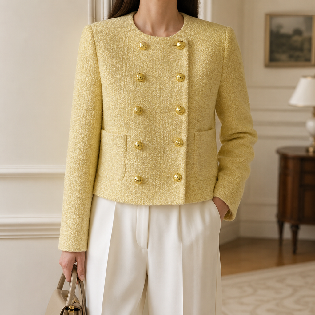 Camille Women’s Textured Double-Breasted Jacket