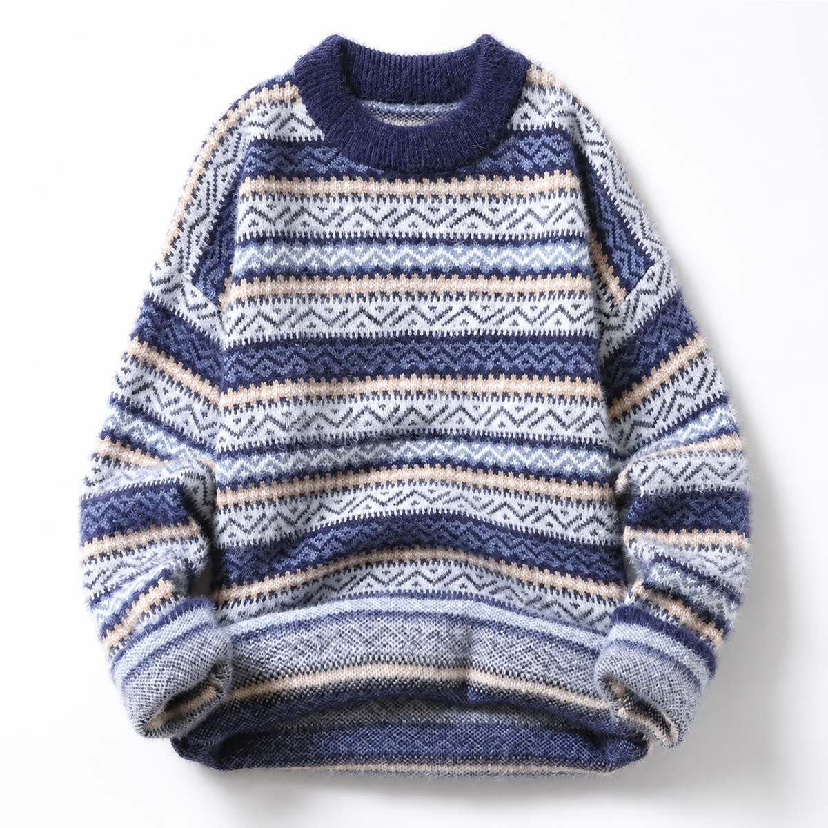 Sebastian Geometric Pattern Crewneck Sweater