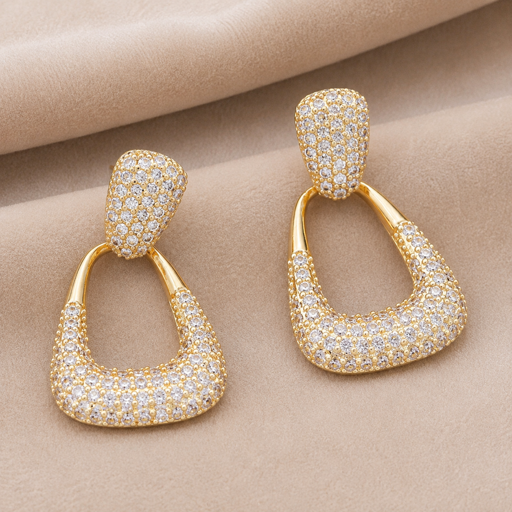 Avery Crystal Teardrop Statement Earring
