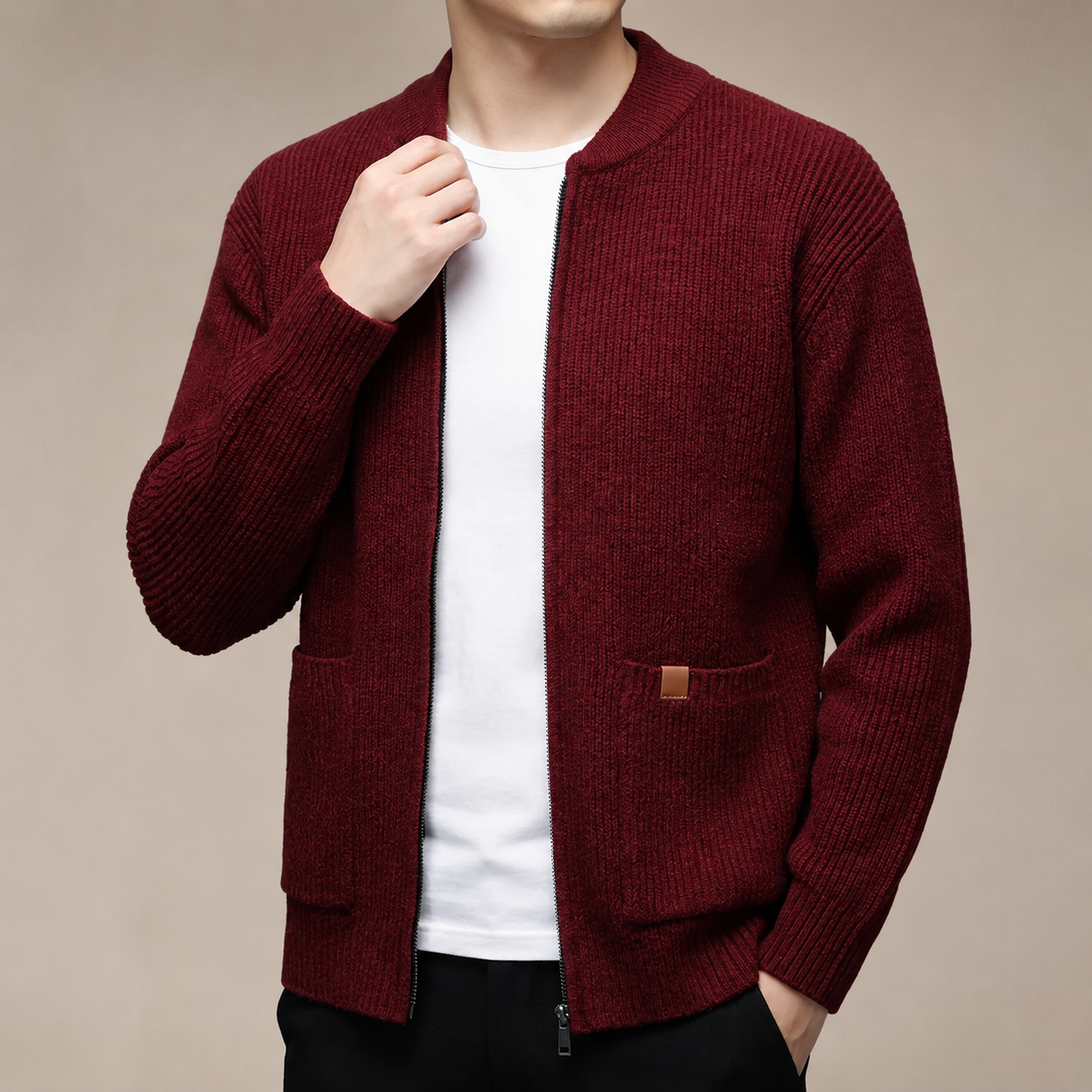Ethan Men’s Textured Knit Jacket