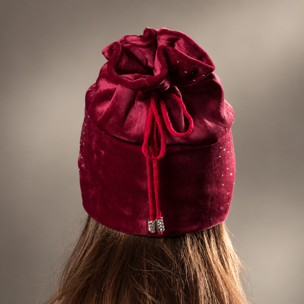 Amélie Embellished Velvet-Look Beanie