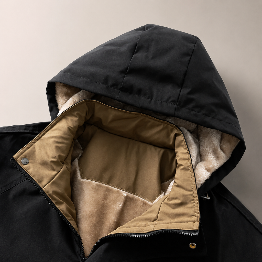 Bennett Men’s Fleece-Lined Hooded Jacket – Full-Zip Utility Winter Coat
