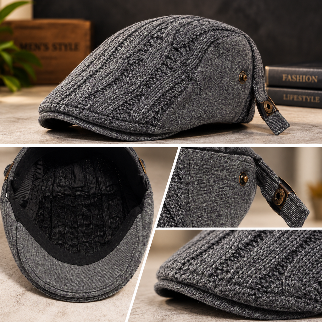 Bennett Cable-Knit Flat Cap