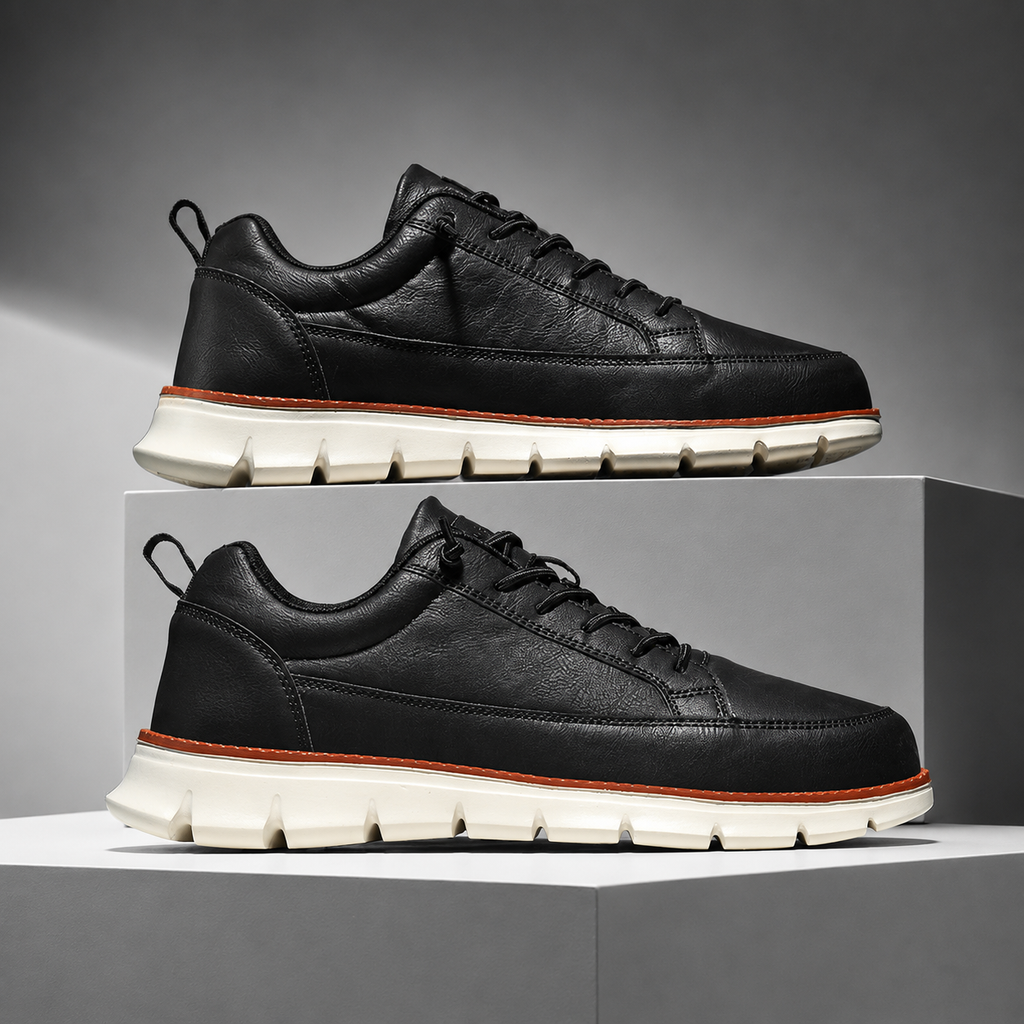 Logan Men’s Lace-Up Casual Walking Sneakers with Flexible Sole