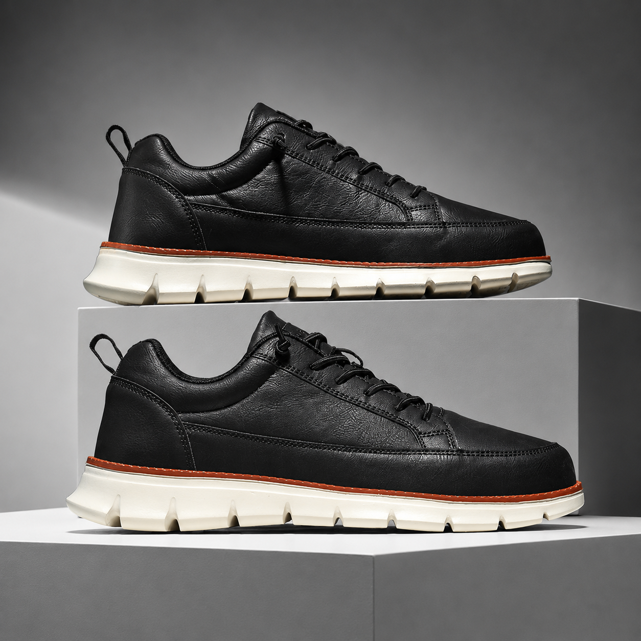 Logan Men’s Lace-Up Casual Walking Sneakers with Flexible Sole