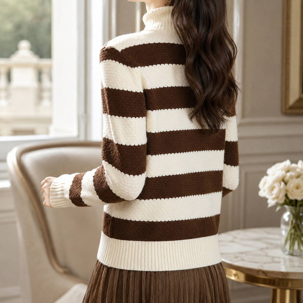 Kelsey Striped Quarter-Zip Sweater