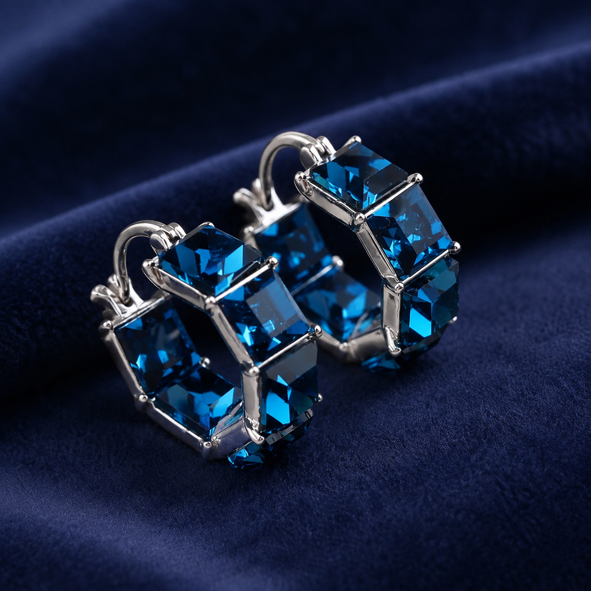 Savannah Prism Square Crystal Hoop Earrings