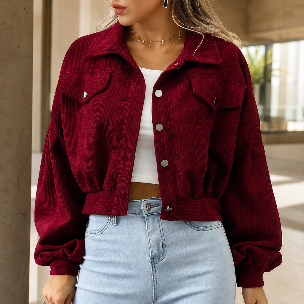 Reagan Cropped Corduroy Jacket