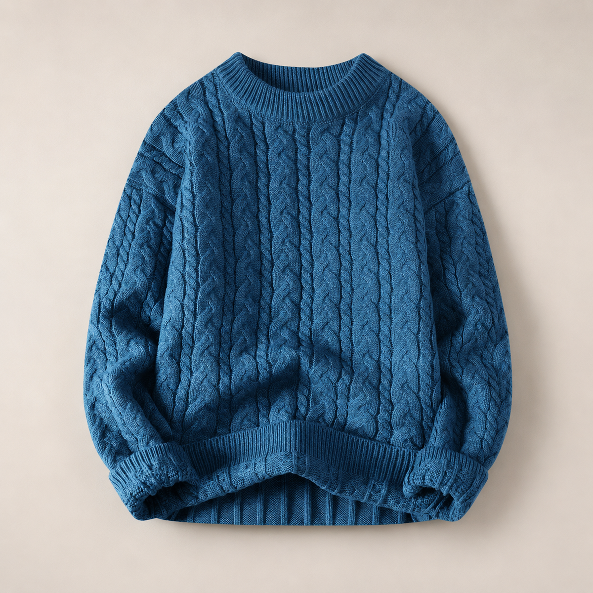 Caleb Men’s Cable Knit Crewneck Sweater