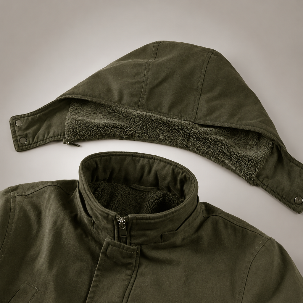 Harrison Men’s Fleece-Lined Hooded Utility Jacket
