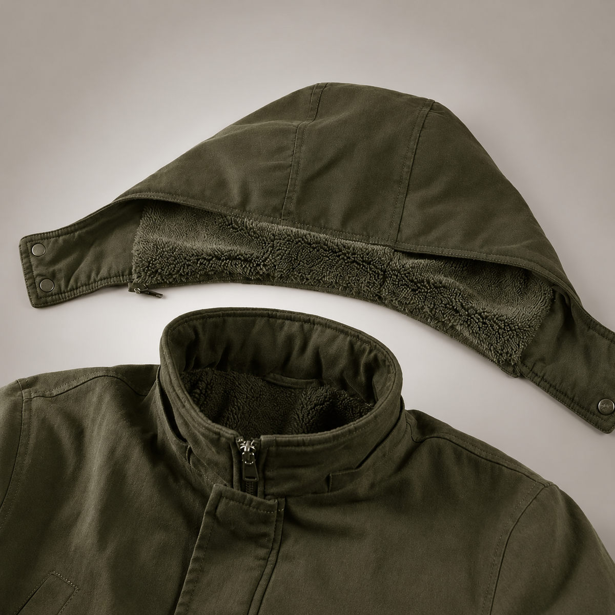 Harrison Men’s Fleece-Lined Hooded Utility Jacket