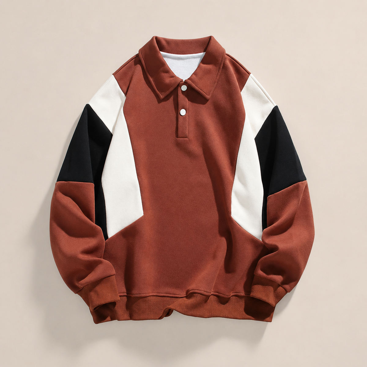 Arthur Color-Block Long Sleeve Polo Pullover