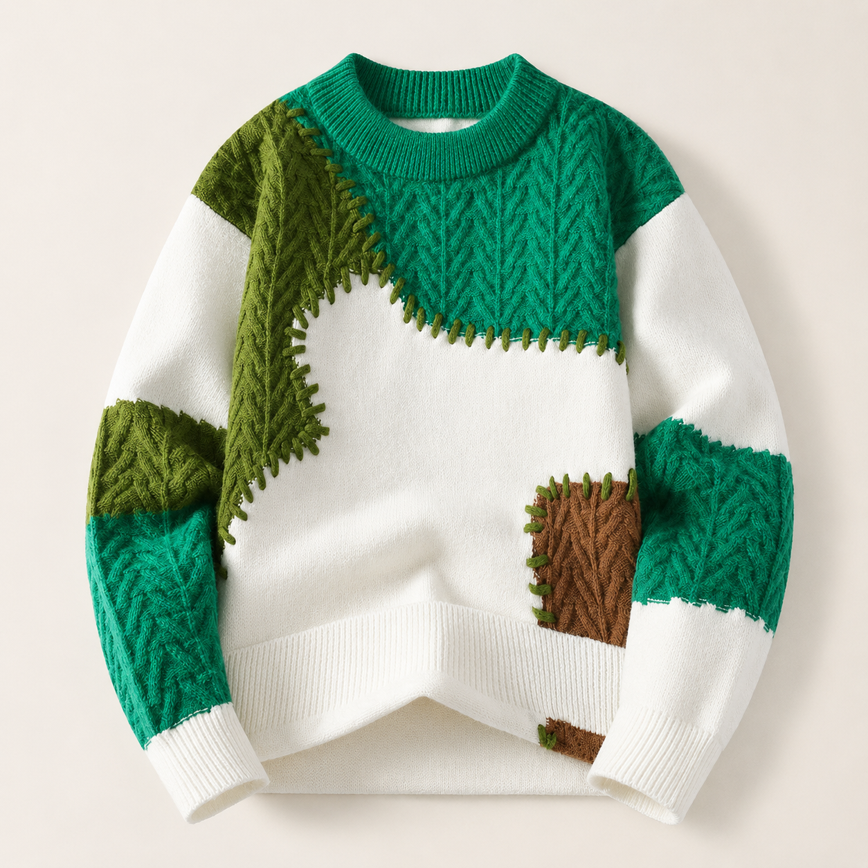 Logan Men’s Color Block Cable Knit Sweater