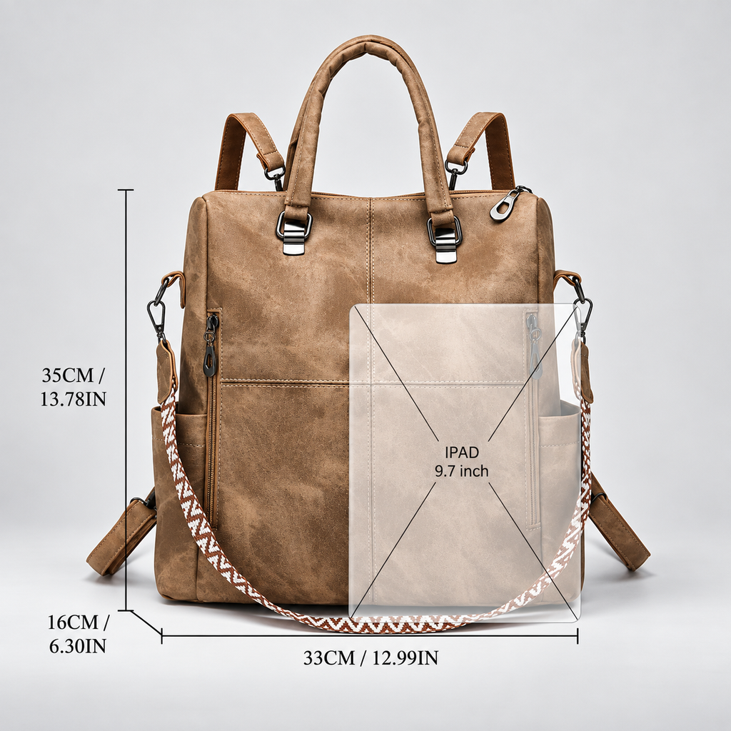 Brielle Convertible Multi-Pocket Backpack Tote