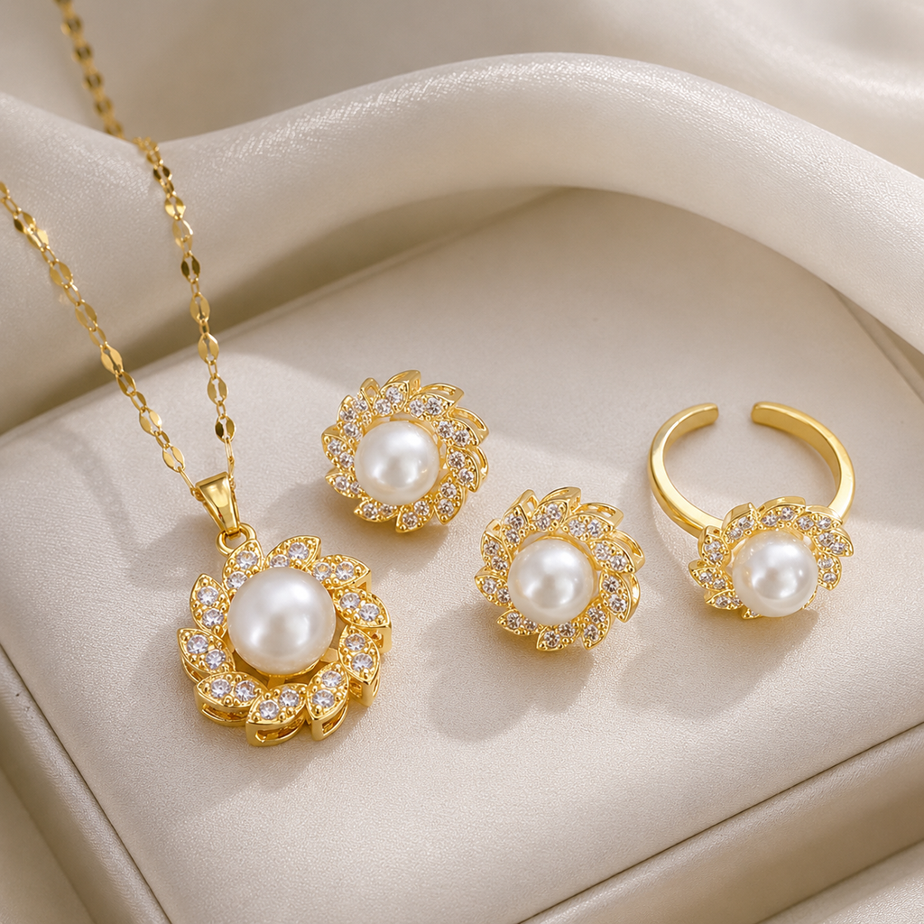 Bianca Women’s Pearl Floral Jewelry