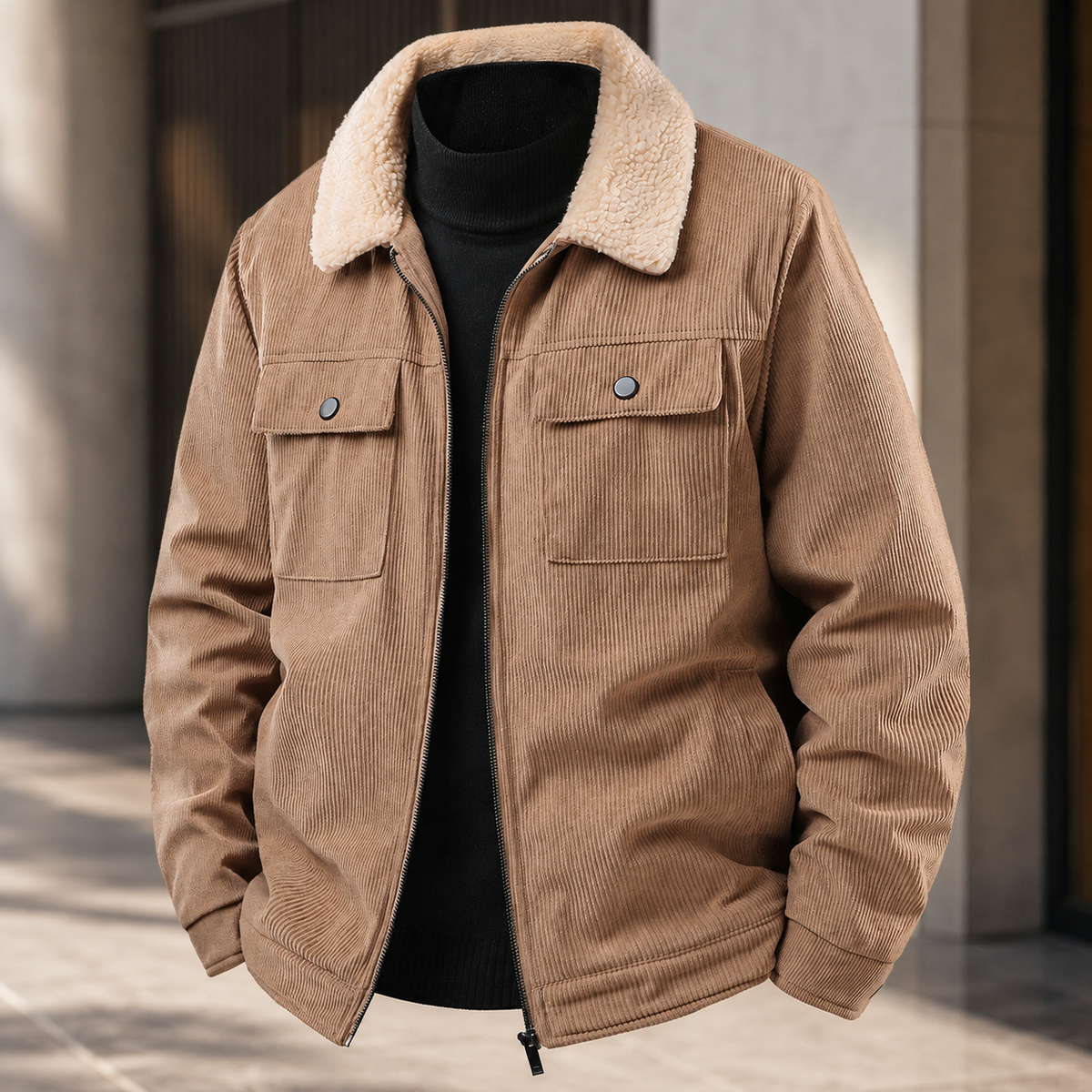 Mason Corduroy Sherpa-Lined Bomber Jacket