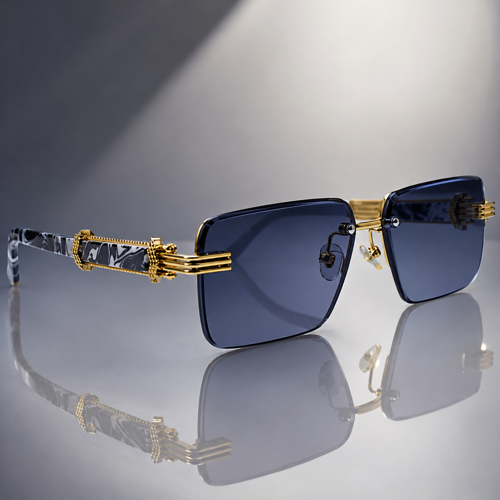 Delaney Rimless Square Sunglasses