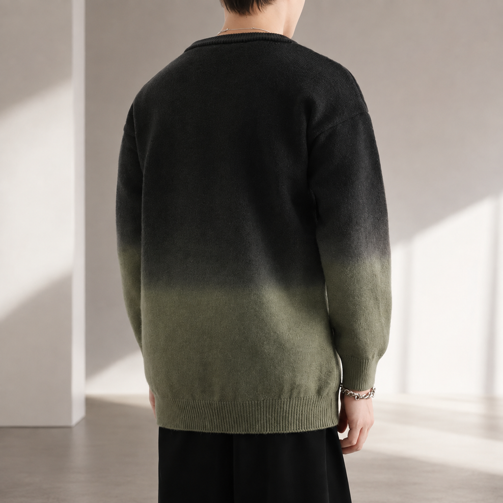 Adrian Men’s Ombre Cable Knit Crewneck Sweater