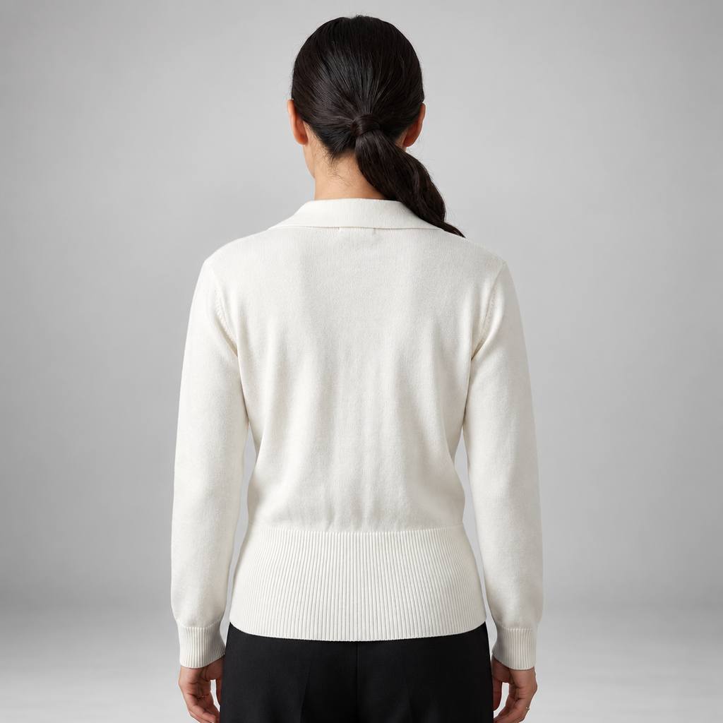 Margot Women’s V-Neck Cardigan – Gold-Tone Statement Button Knit Sweater