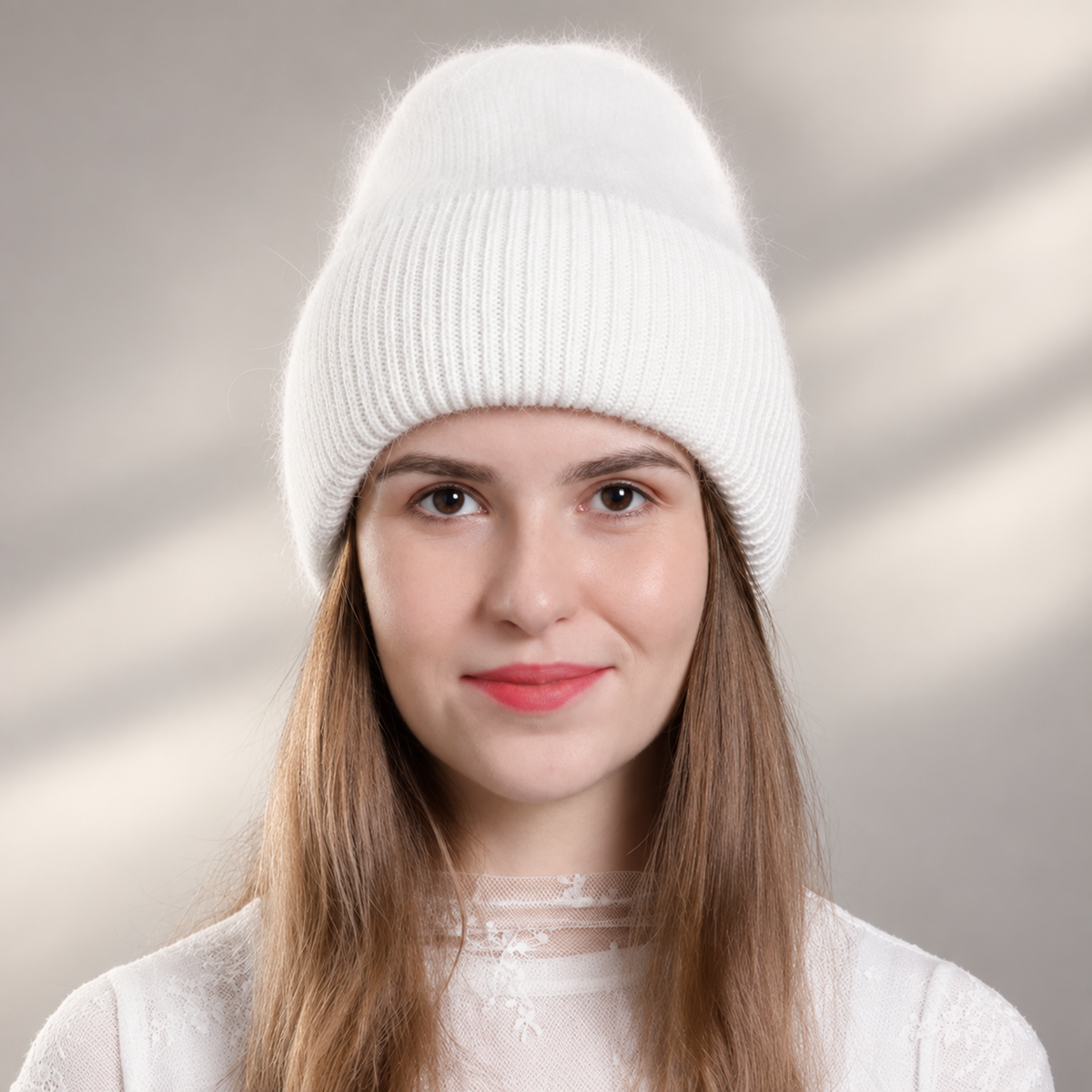 Elodie Fuzzy Knit Cuffed Beanie – Soft Ribbed Winter Hat