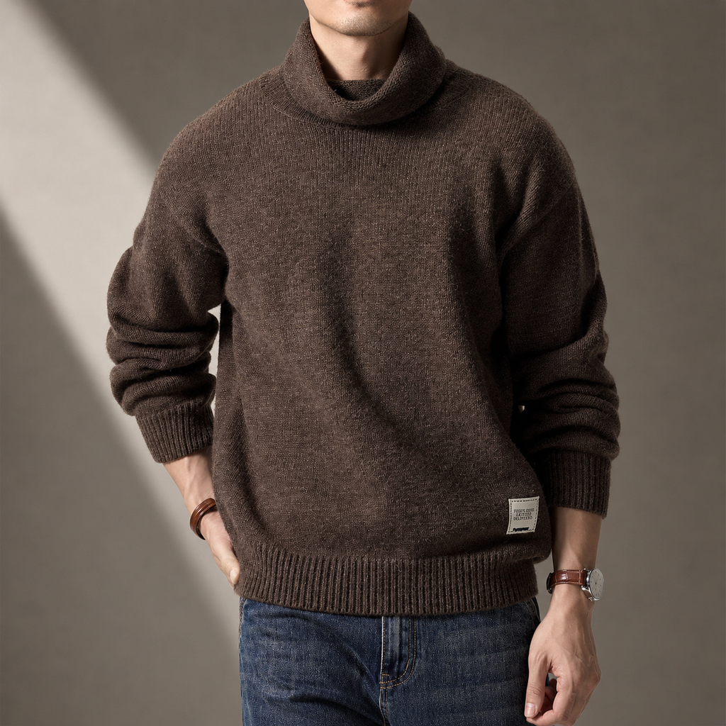 Matteo Men’s Cowl Neck Knit Sweater