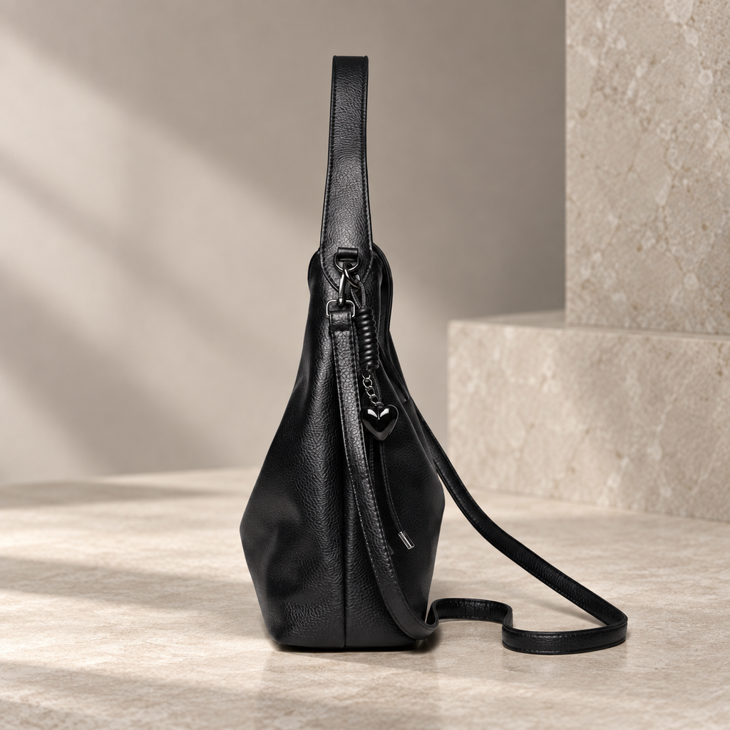 Bianca Women’s Hobo Shoulder Bag – Pebbled Crossbody Handbag with Adjustable Strap