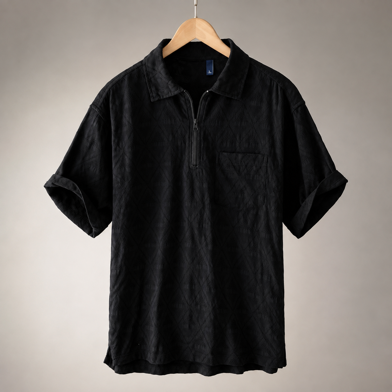 Matteo Textured Quarter-Zip Polo Shirt