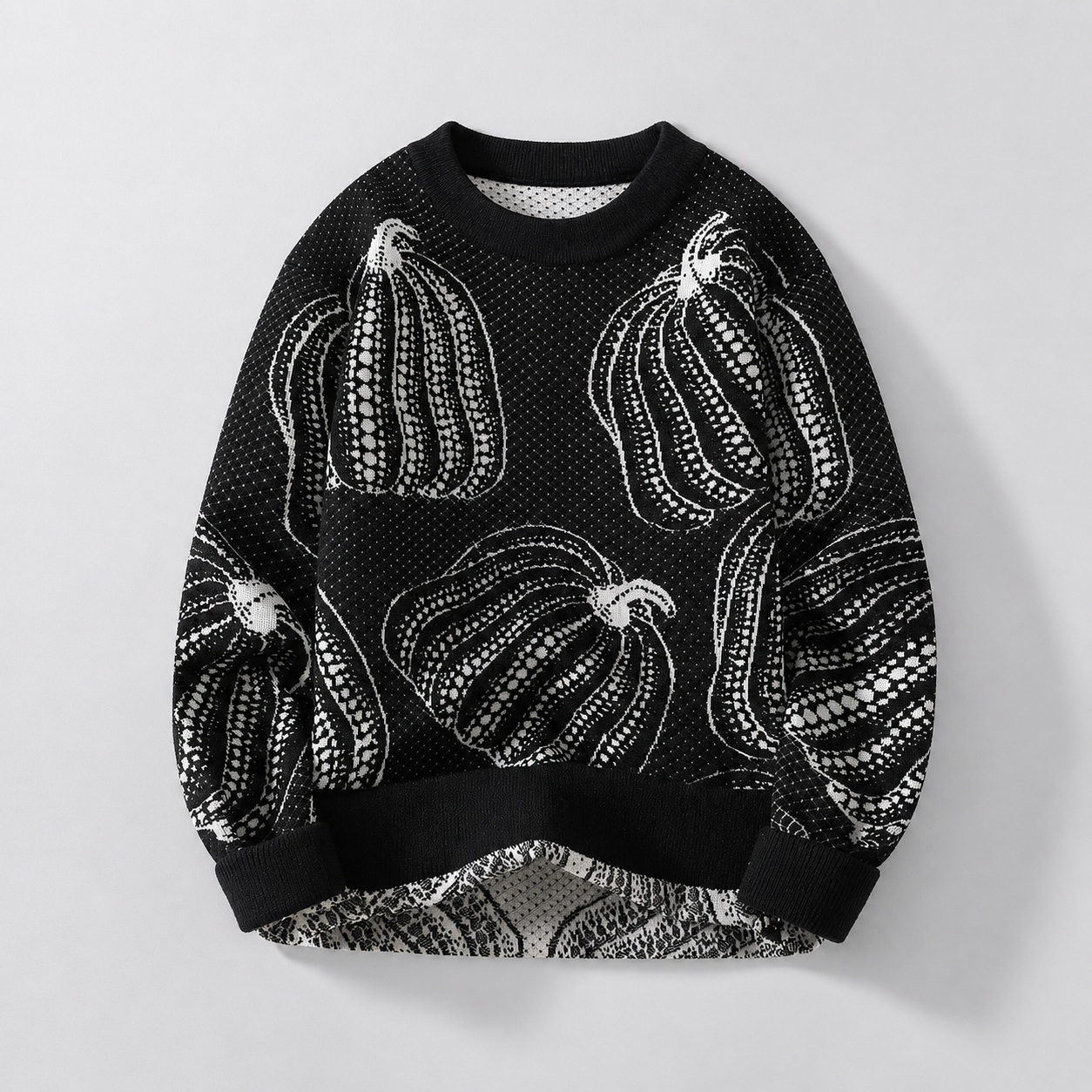 Lucien Pumpkin Jacquard Crewneck Sweater