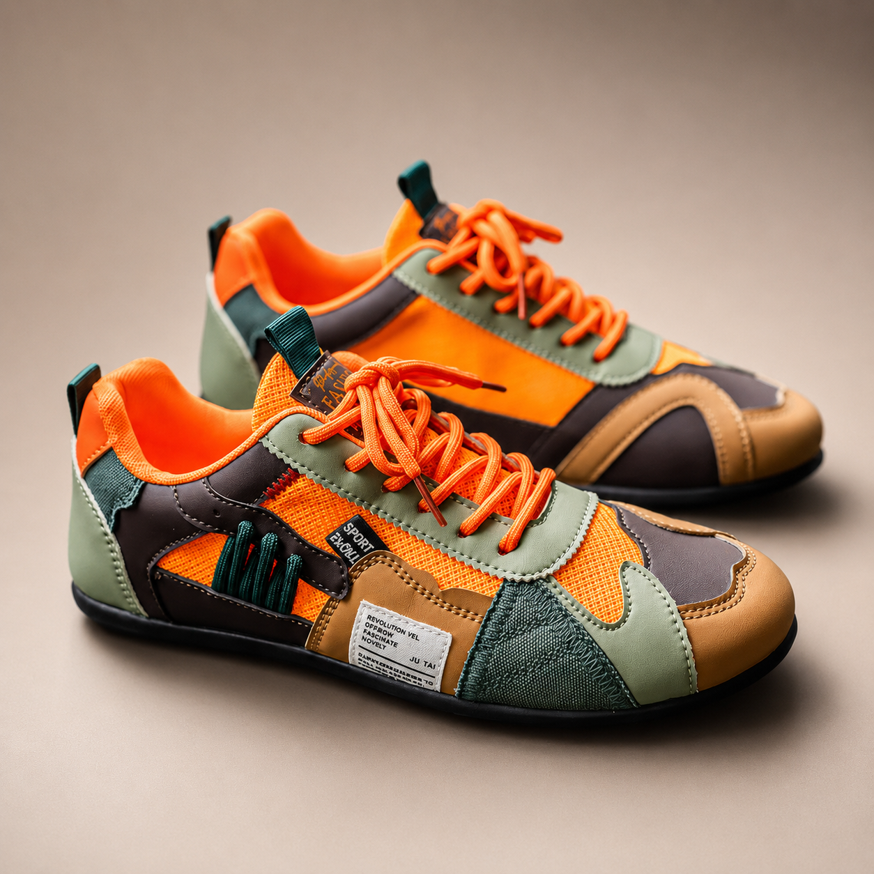 Carter Patchwork Lace-Up Street Sneakers
