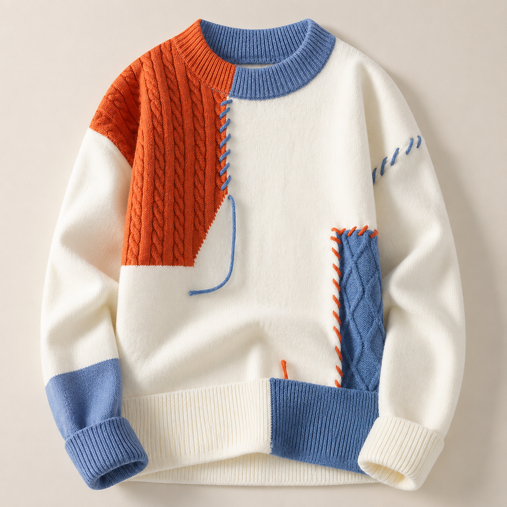 James Men’s Textured Patchwork Knit Pullover