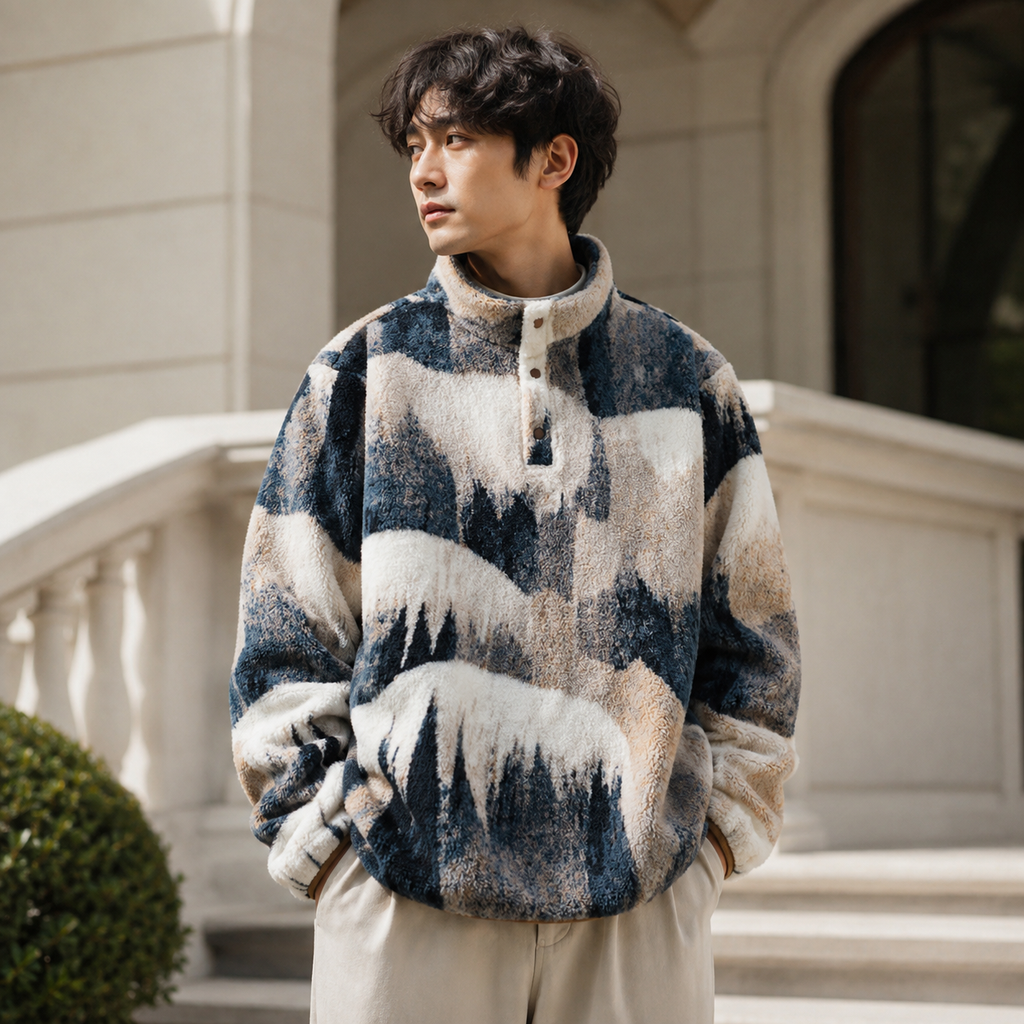 Jackson Abstract Mountain Fleece Pullover