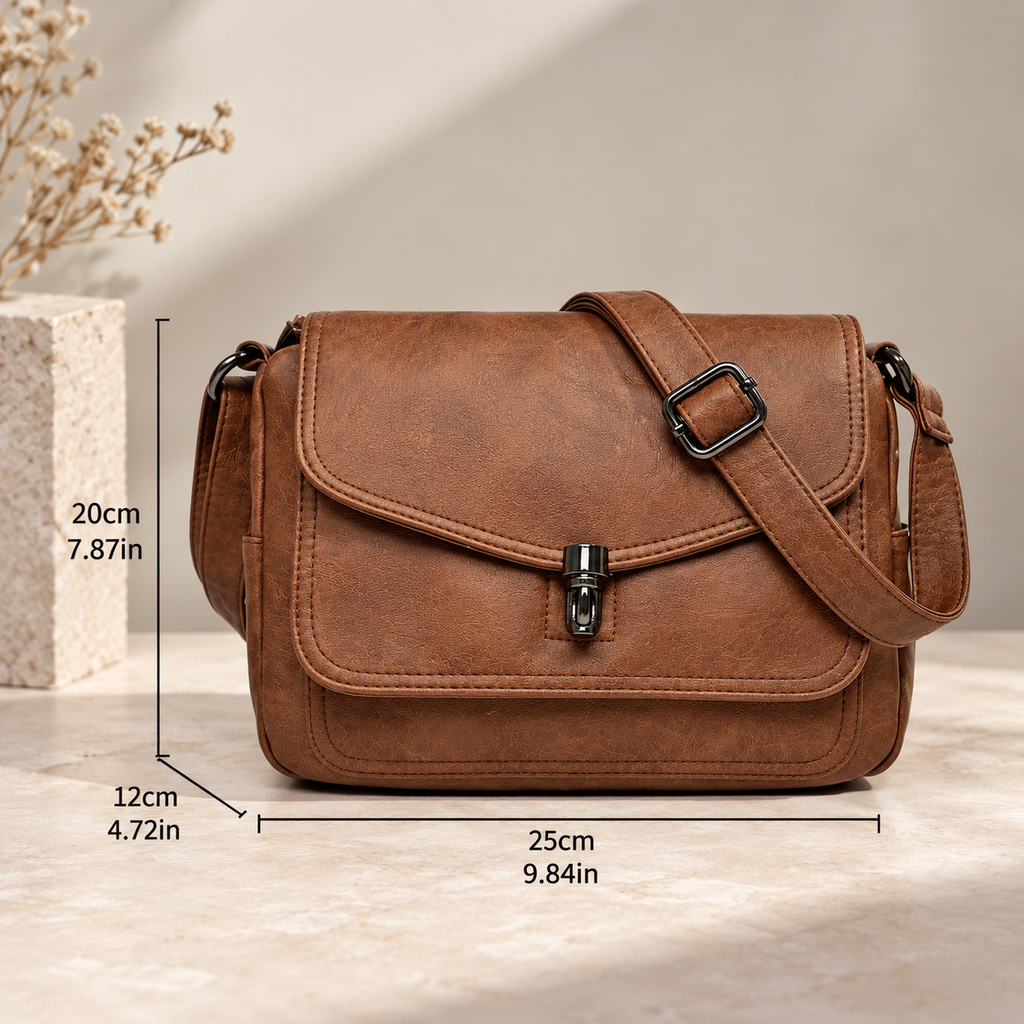 Camille Women’s Vintage-Inspired Crossbody Shoulder Bag with Flap