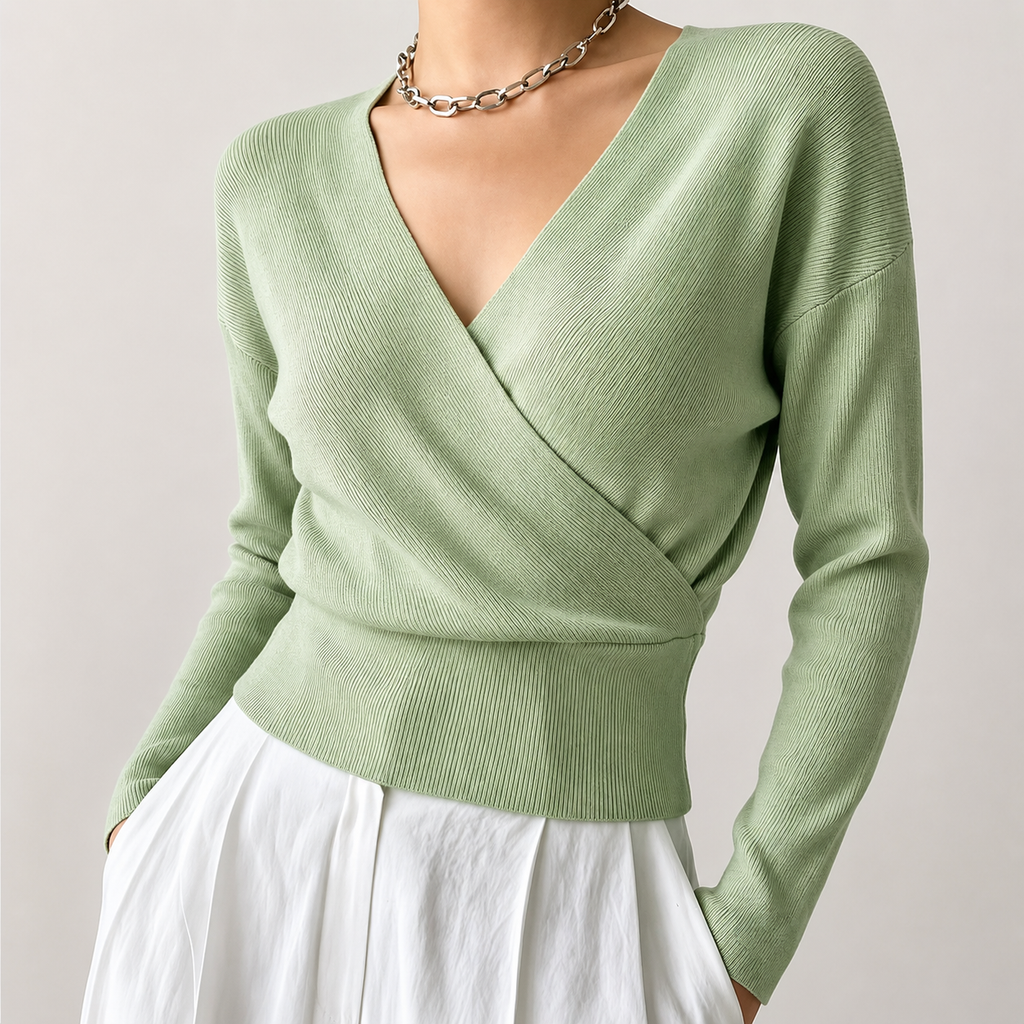 Marlow Women’s Wrap-Front V-Neck Sweater