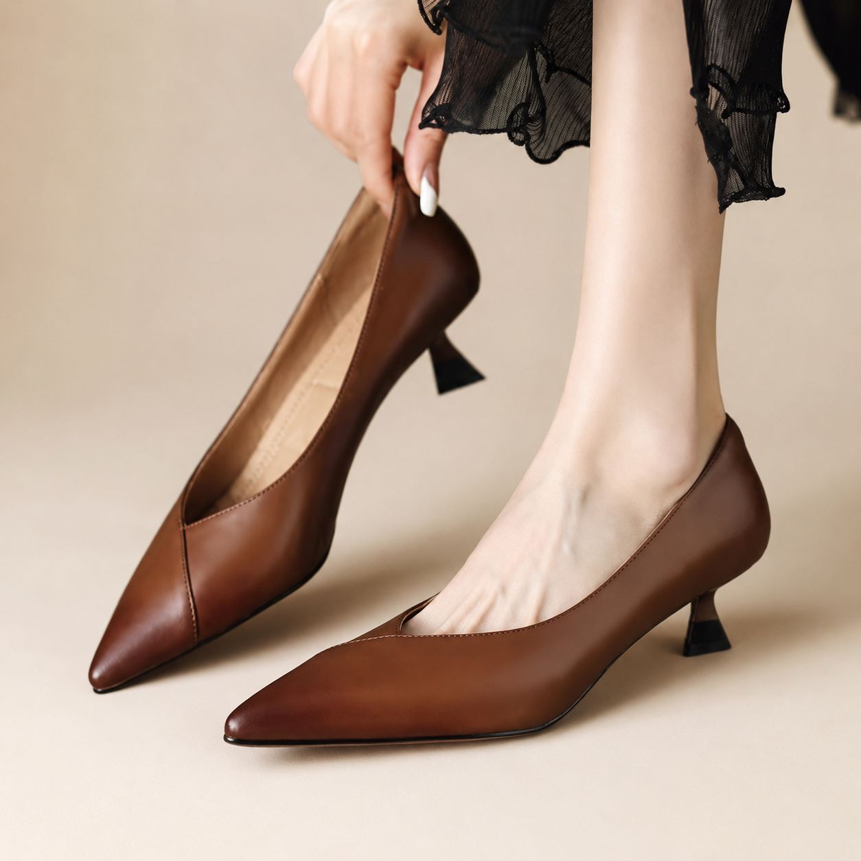 Catalina's Pointed Toe Low Heel Pumps