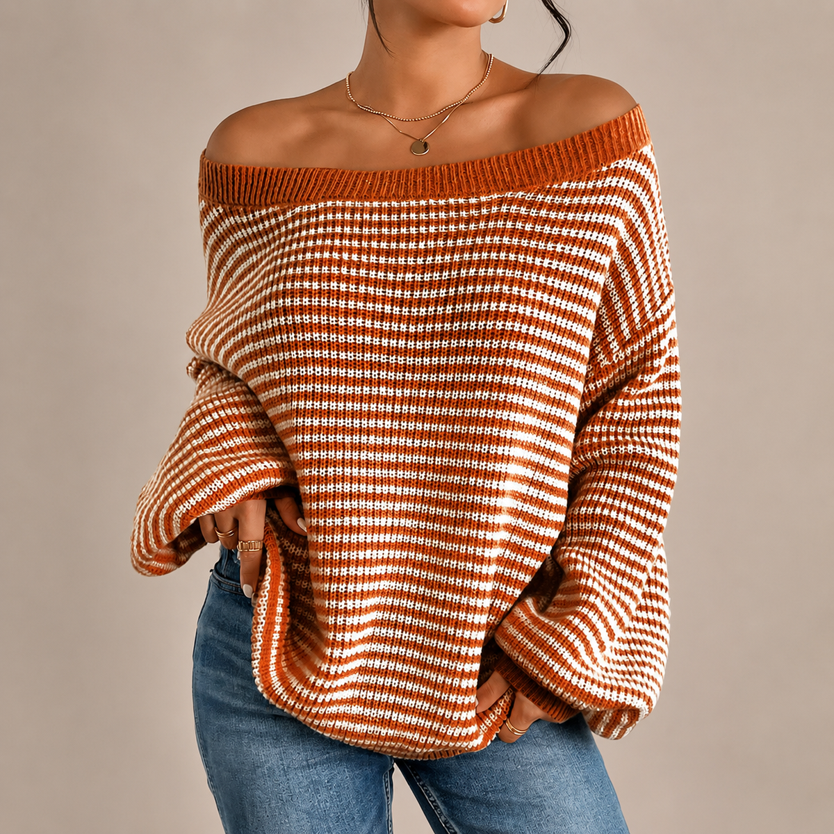 Harper Women’s Oversized Textured Knit Sweater