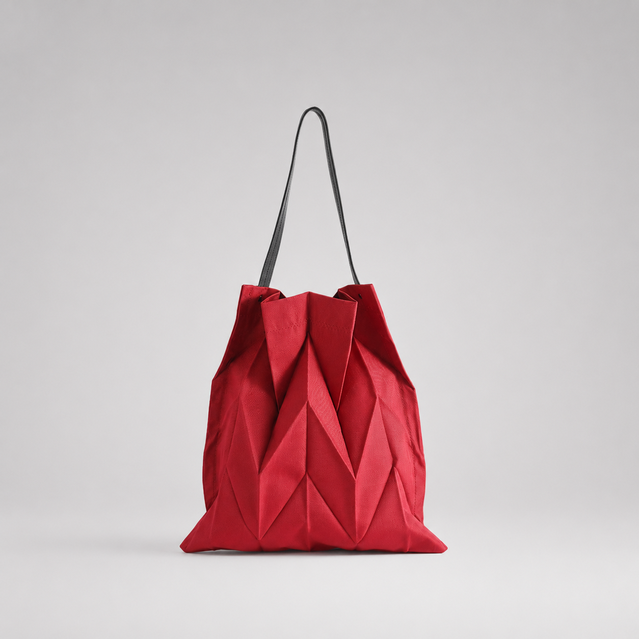 Harlow's Pleated Canvas Tote Bag with Structured Shoulder Strap