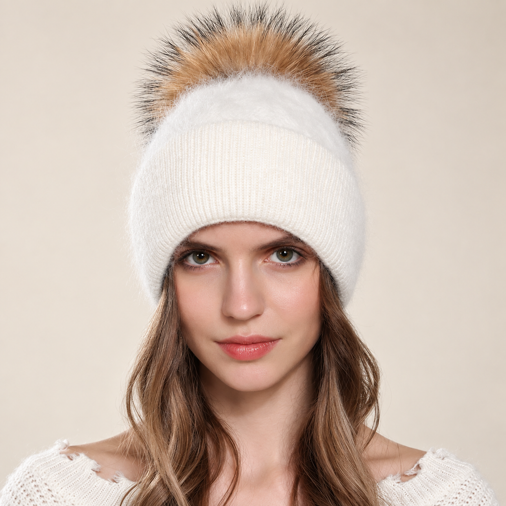 Amélie Women’s Plush Knit Pom-Pom Beanie