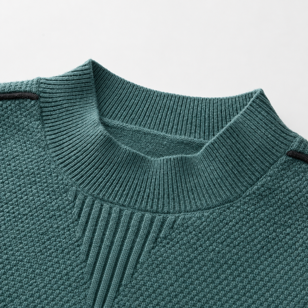 Luca Moretti Men’s Textured Mock-Neck Knit Sweater