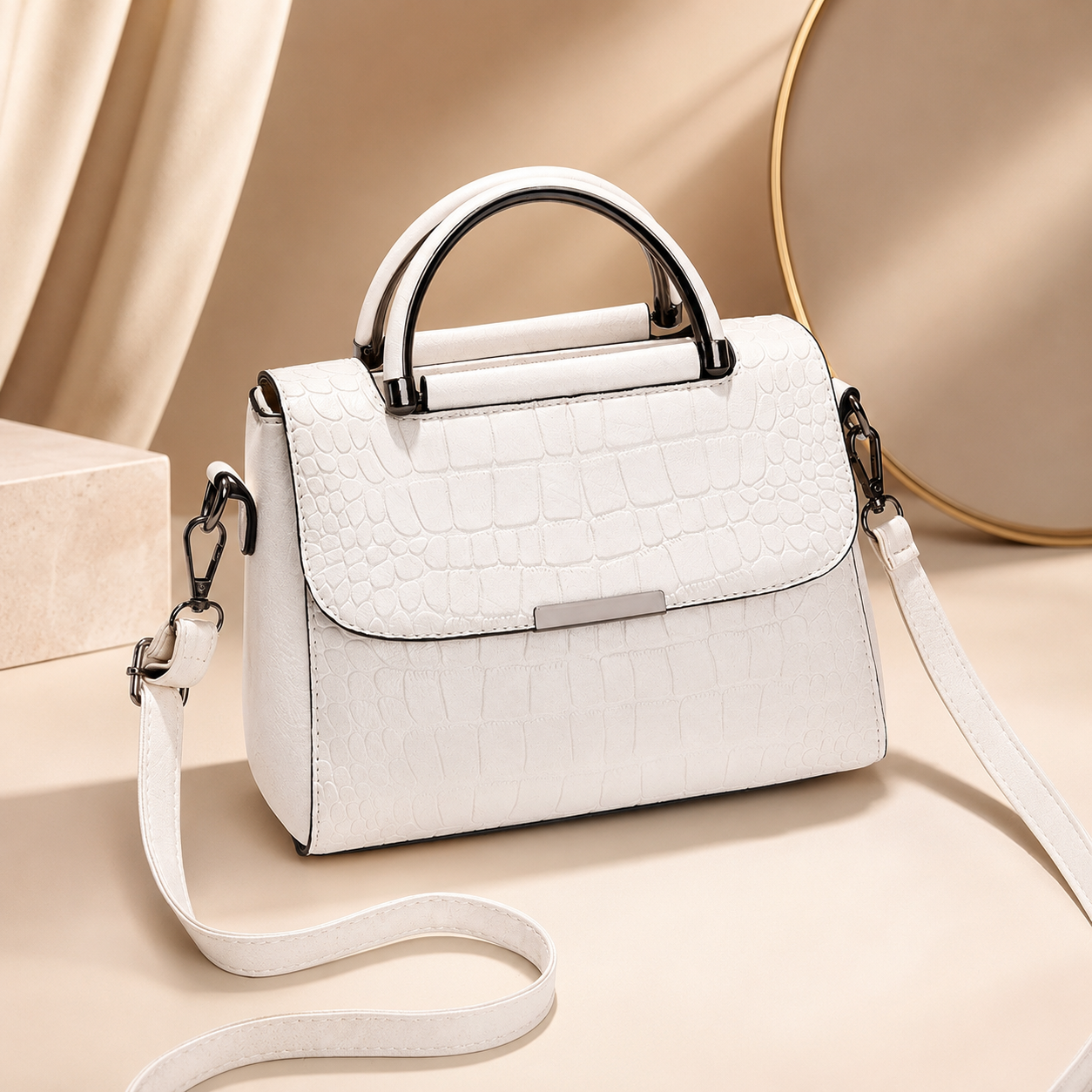 Camille Women’s Croc-Embossed Handbag