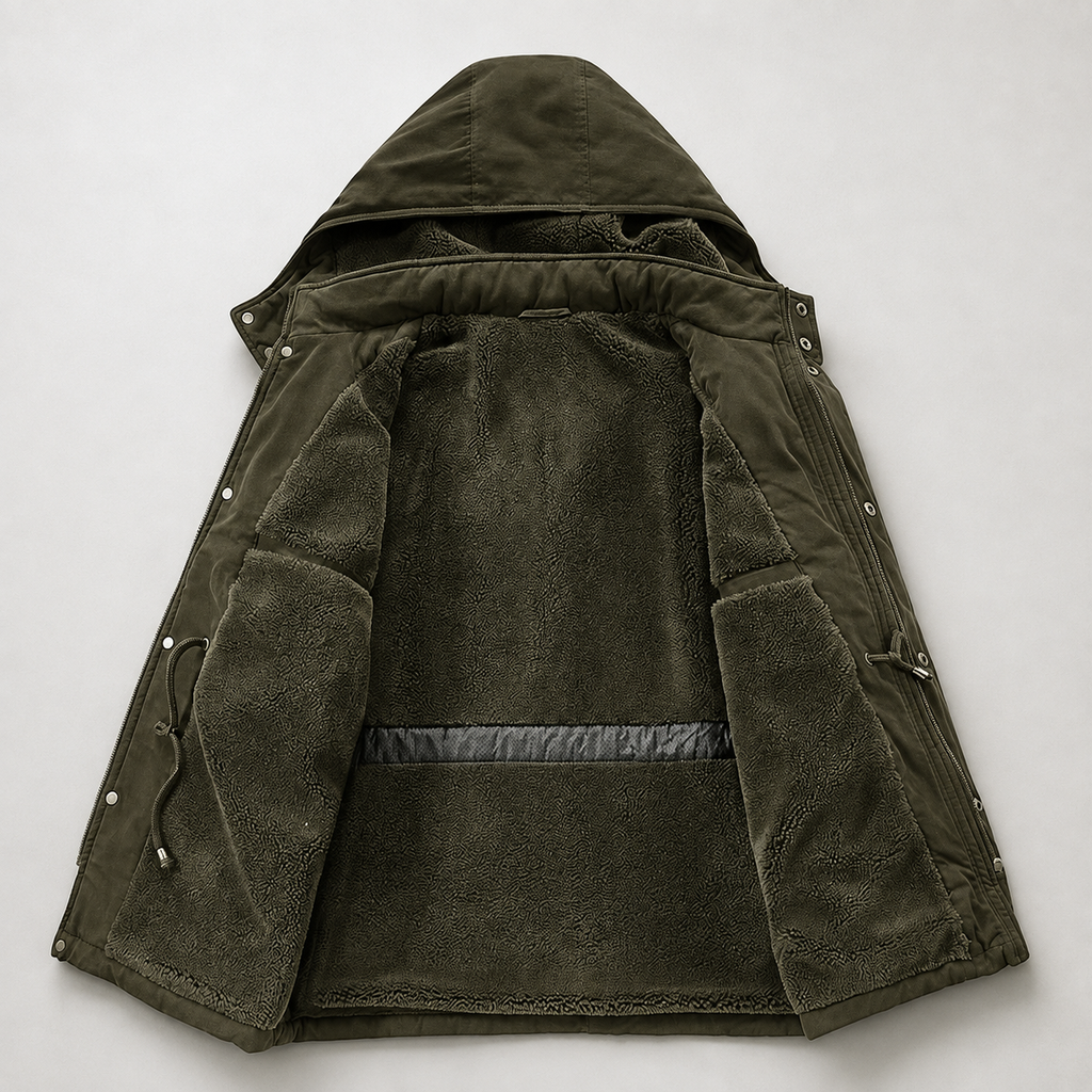 Harrison Men’s Fleece-Lined Hooded Utility Jacket