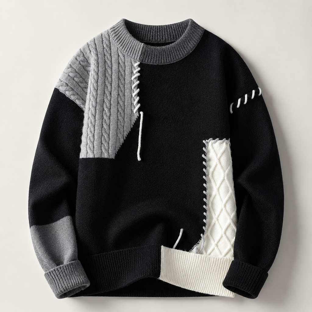 James Men’s Textured Patchwork Knit Pullover