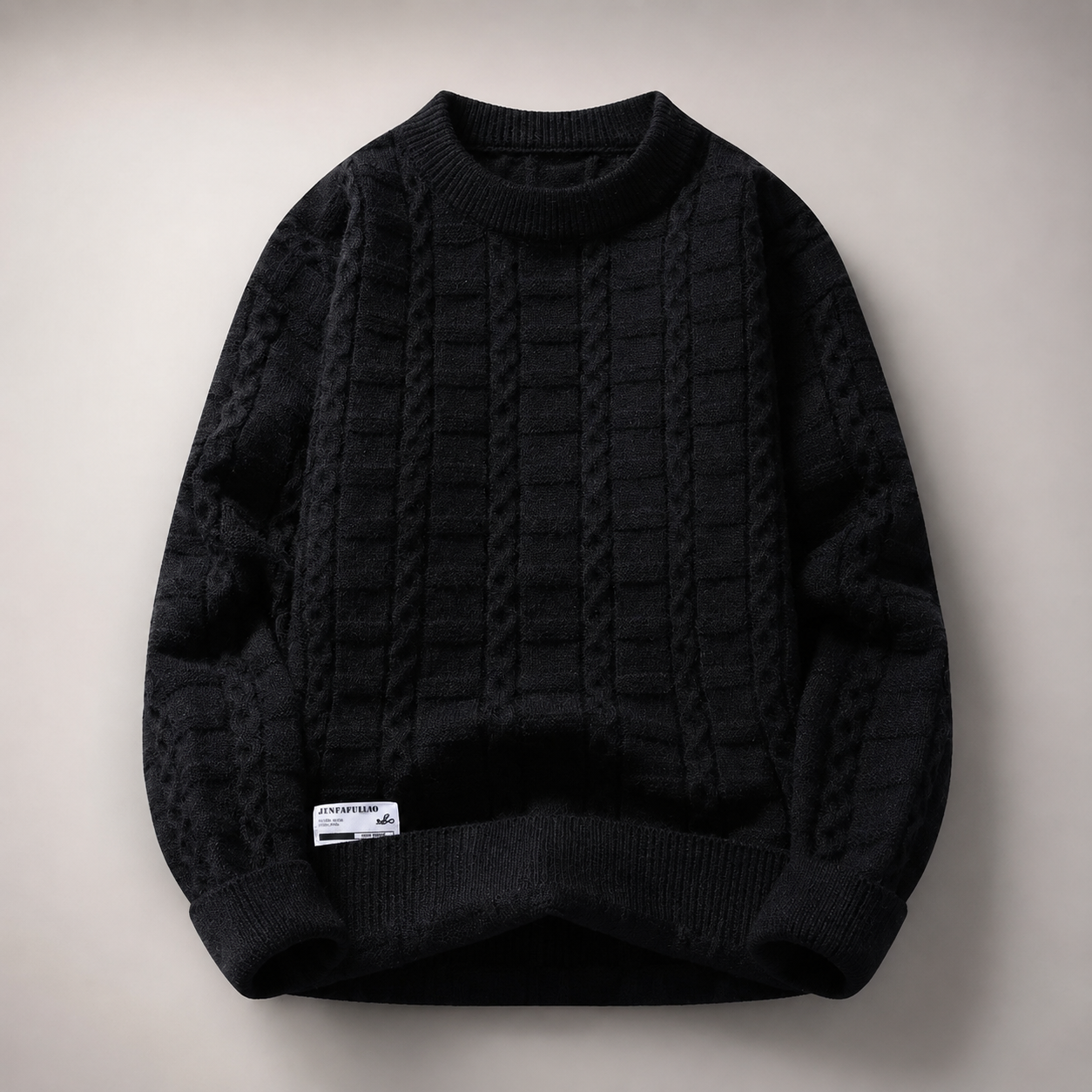Ethan Textured Cable-Knit Crewneck Sweater