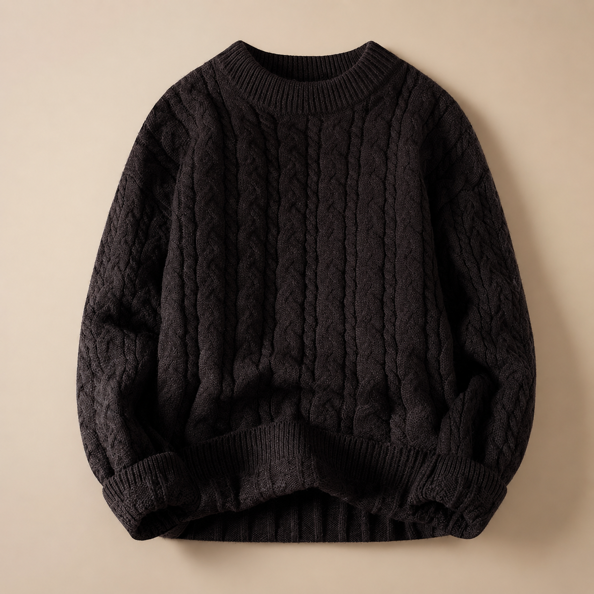 Caleb Men’s Cable Knit Crewneck Sweater