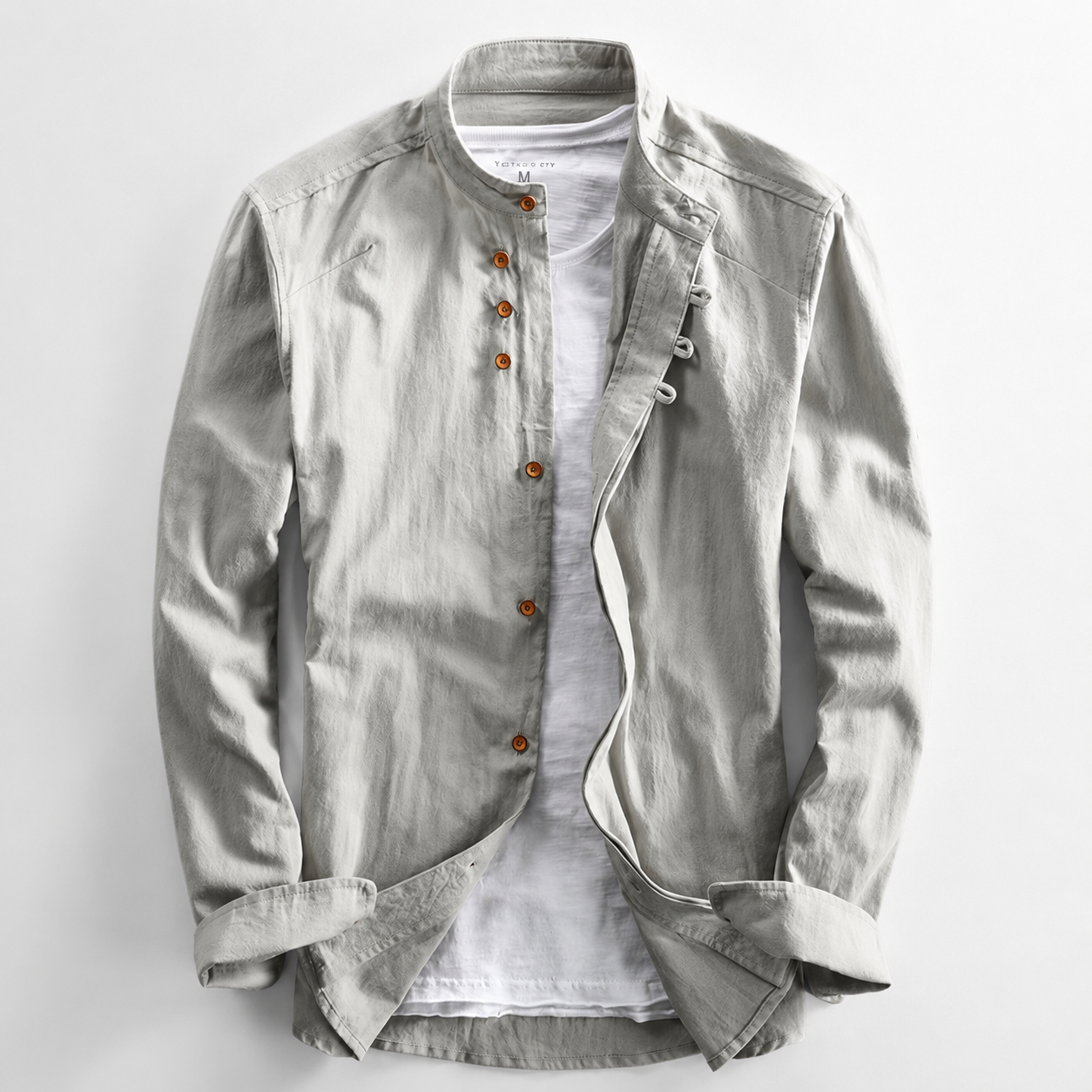 Ethan Men’s Linen-Cotton Japanese-Inspired Short-Sleeve Shirt