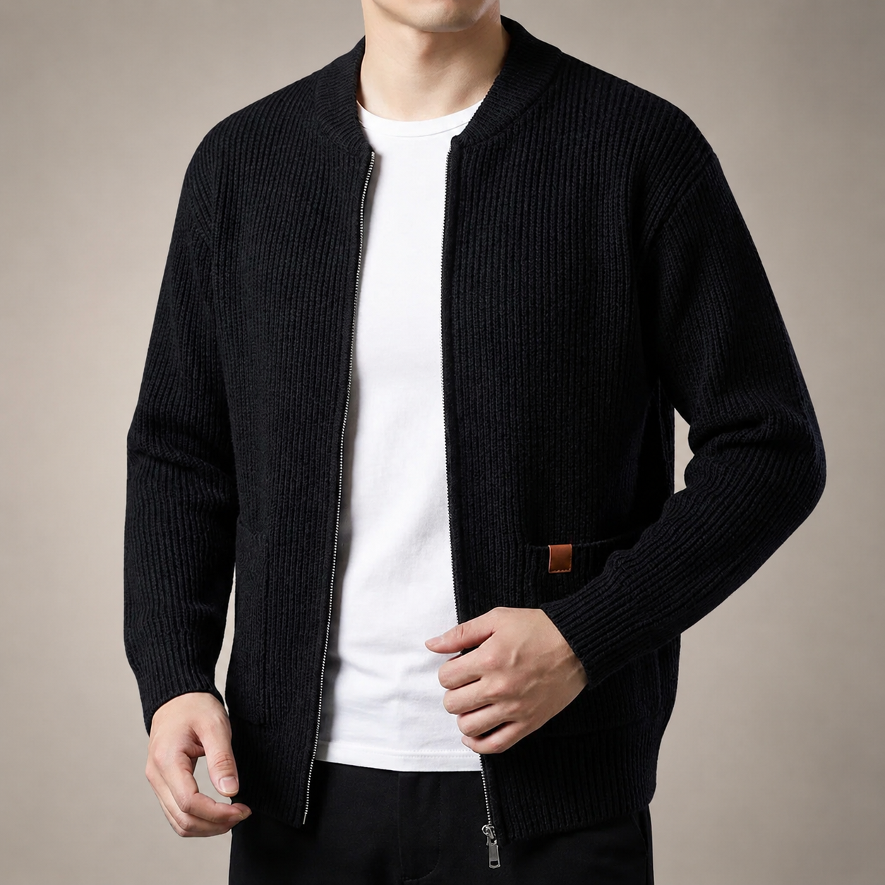 Ethan Men’s Textured Knit Jacket